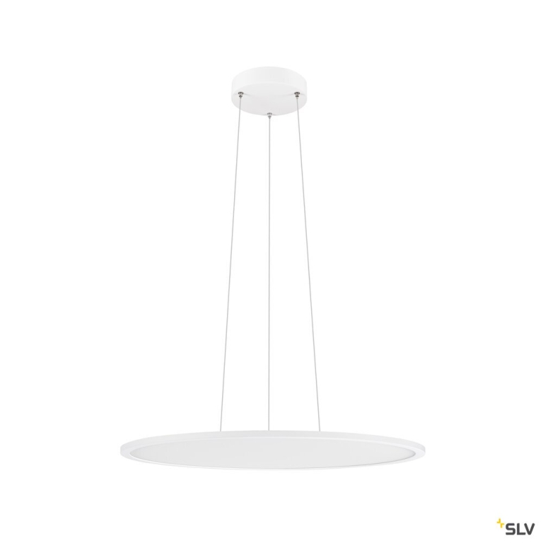 SLV PANEL 60, Pendelleuchte, rund, PHASE, Pendellänge 200 cm, 3000/4000K, 90°, weiß