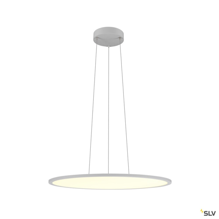 SLV PANEL 60, Pendelleuchte, rund, PHASE, Pendellänge 200 cm, 3000/4000K, 90°, grau