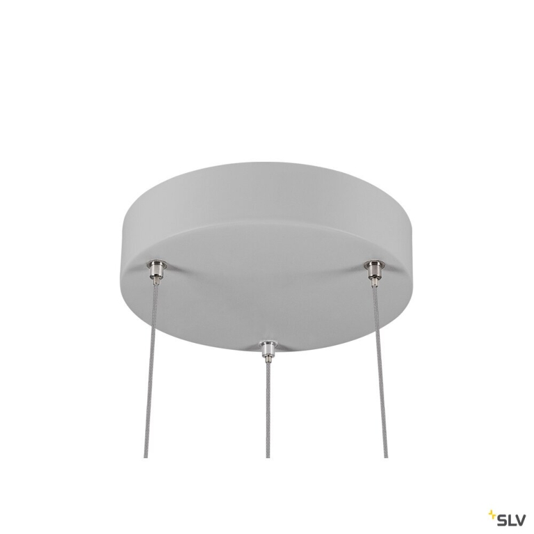 SLV PANEL 60, Pendelleuchte, rund, PHASE, Pendellänge 200 cm, 3000/4000K, 90°, grau