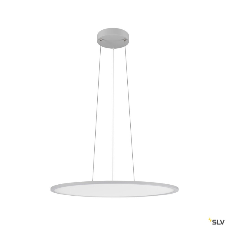 SLV PANEL 60, Pendelleuchte, rund, PHASE, Pendellänge 200 cm, 3000/4000K, 90°, grau
