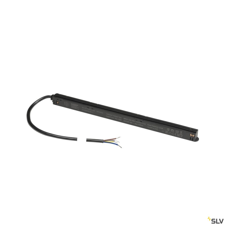 SLV 48V SYSTEM, Intrack LED Treiber, 48VDC, 100 W, inkl. 300 cm Anschlusskabel für 220-240VAC und DALI-Durchverdrahtung, schwarz