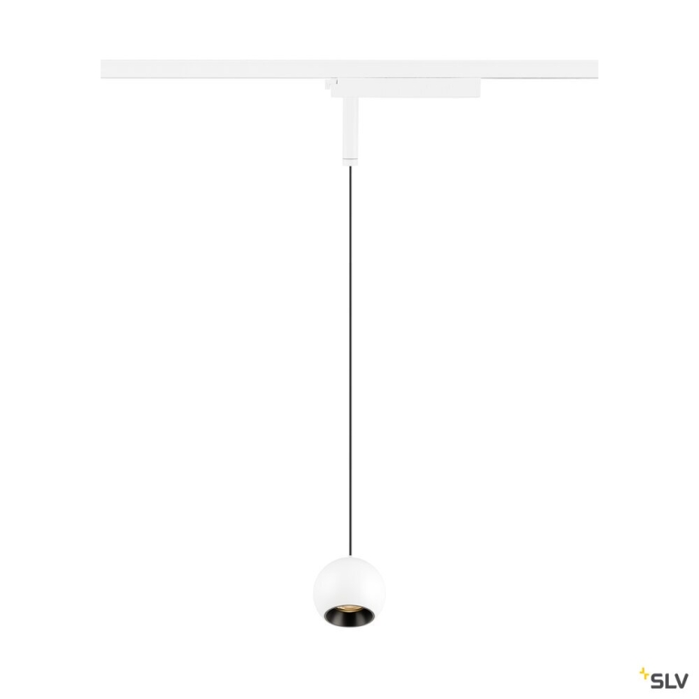 SLV LIGHT EYE® 2.0, 1~ Pendelleuchte, Pendellänge 200 cm, 2700 K, 30°,, weiß / schwarz