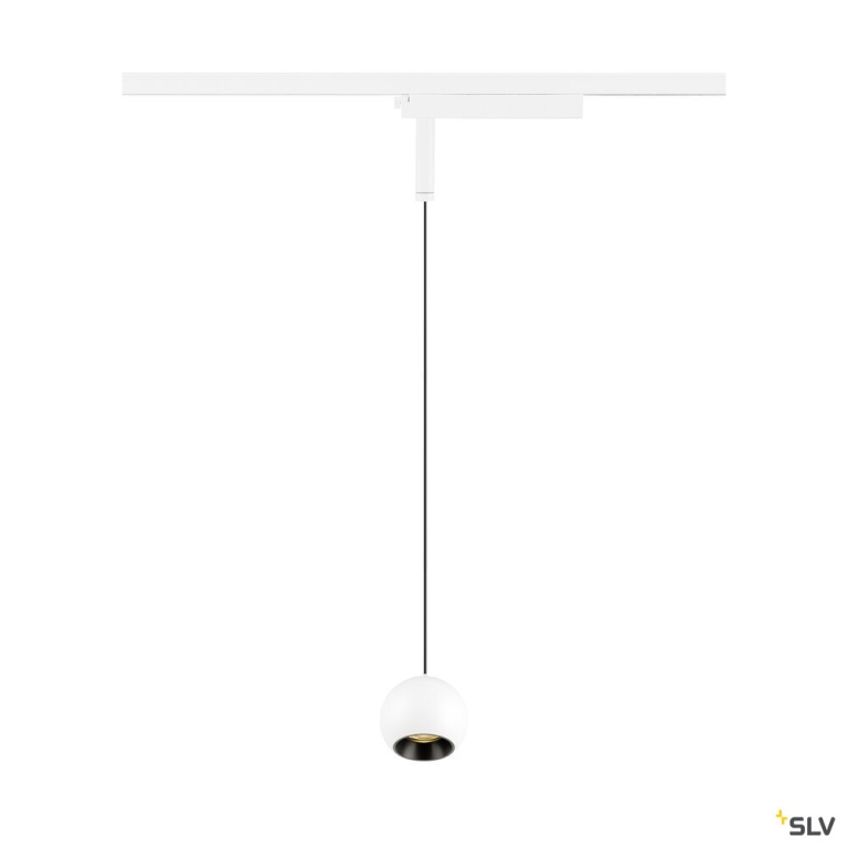 SLV LIGHT EYE® 2.0, 1~ Pendelleuchte, Pendellänge 200 cm, 3000 K, 30°,, weiß / schwarz