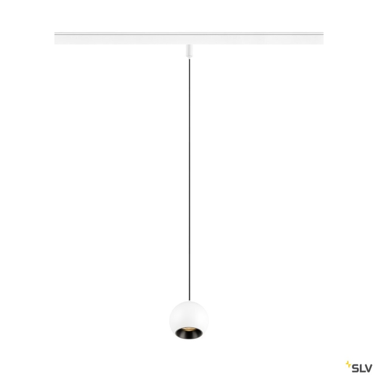SLV LIGHT EYE® 2.0, 48V Pendelleuchte, DALI, Pendellänge 200 cm, 2700K, 30°, weiß / schwarz