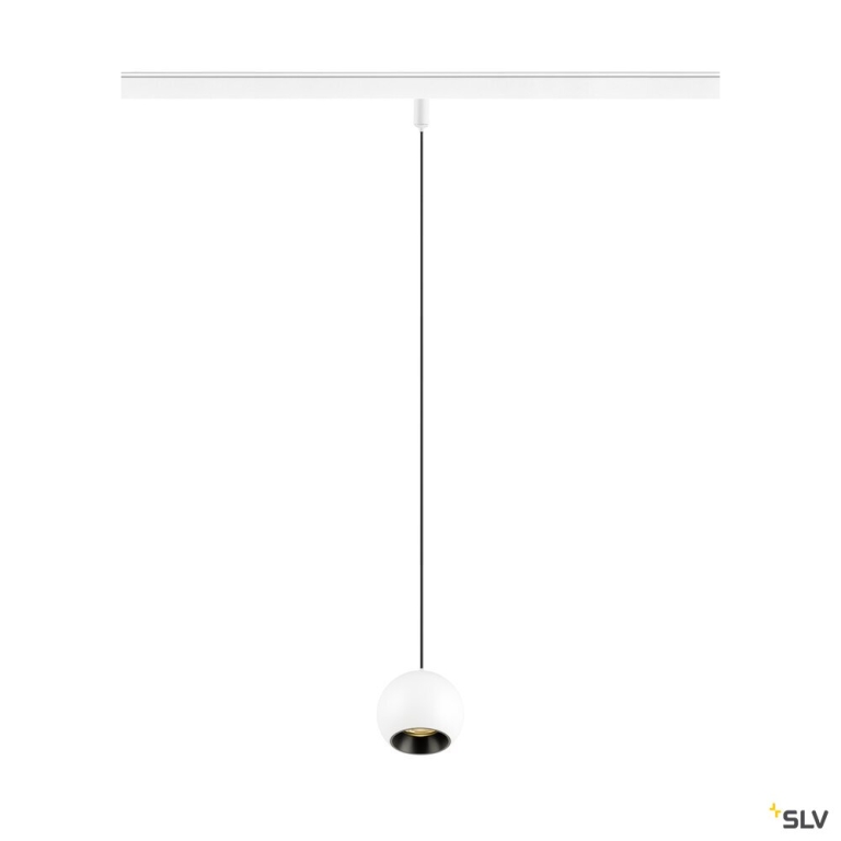 SLV LIGHT EYE® 2.0, 48V Pendelleuchte, DALI, Pendellänge 200 cm, 3000K, 30°, weiß / schwarz