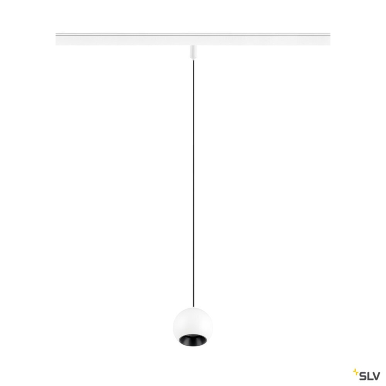 SLV LIGHT EYE® 2.0, 48V Pendelleuchte, DALI, Pendellänge 200 cm, 3000K, 30°, weiß / schwarz