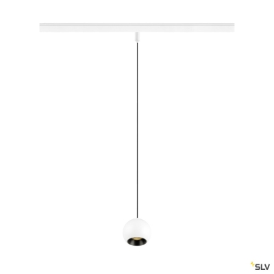 SLV LIGHT EYE® 2.0, 48V Pendelleuchte, DALI, Pendellänge 200 cm, 3000K, 30°, weiß / schwarz