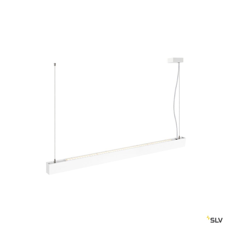 SLV GLENOS® PRO, Pendelleuchte, 1,2m, DALI, UGR16, Pendellänge 210 cm, 3000K, 75°, weiß / schwarz