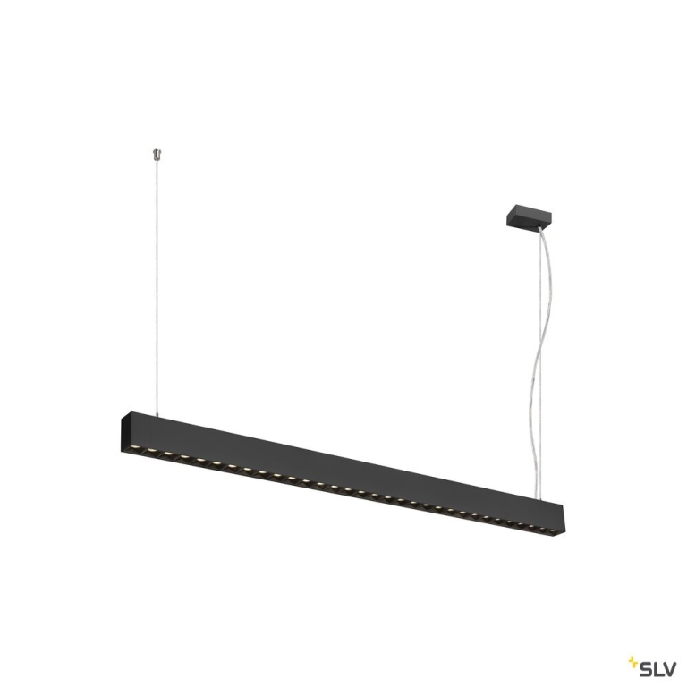 SLV GLENOS® PRO, Pendelleuchte, 1,2m, DALI, UGR16, Pendellänge 210 cm, 3000K, 75°, schwarz