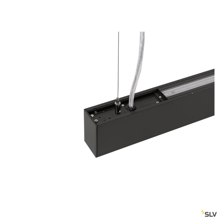 SLV GLENOS® PRO, Pendelleuchte, 1,2m, DALI, UGR16, Pendellänge 210 cm, 3000K, 75°, schwarz