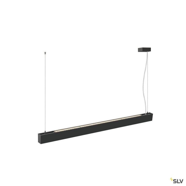 SLV GLENOS® PRO, Pendelleuchte, 1,2m, DALI, UGR16, Pendellänge 210 cm, 3000K, 75°, schwarz