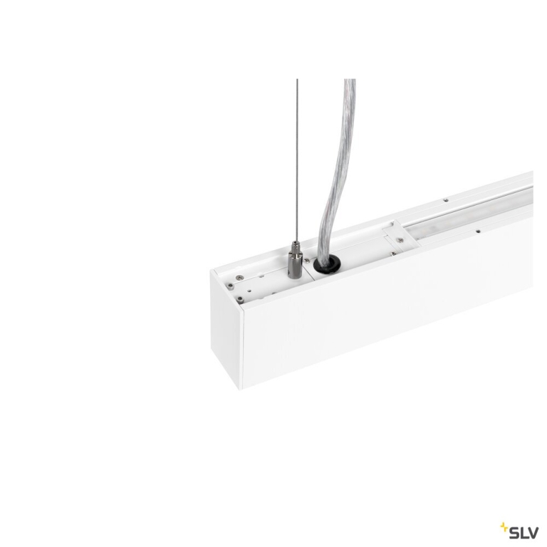 SLV GLENOS® PRO, Pendelleuchte, 1,2m, DALI, UGR16, Pendellänge 210 cm, 4000K, 75°, weiß / schwarz