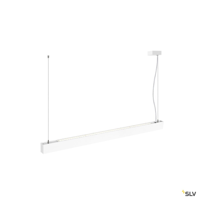 SLV GLENOS® PRO, Pendelleuchte, 1,2m, DALI, UGR16, Pendellänge 210 cm, 4000K, 75°, weiß / schwarz