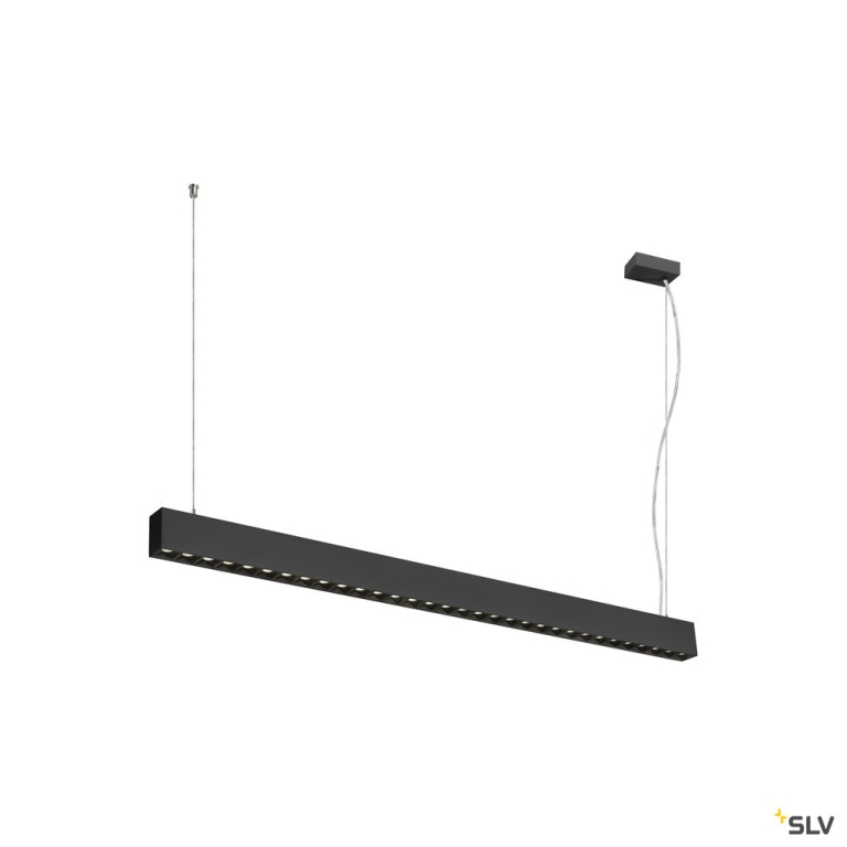 SLV GLENOS® PRO, Pendelleuchte, 1,2m, DALI, UGR16, Pendellänge 210 cm, 4000K, 75°, schwarz