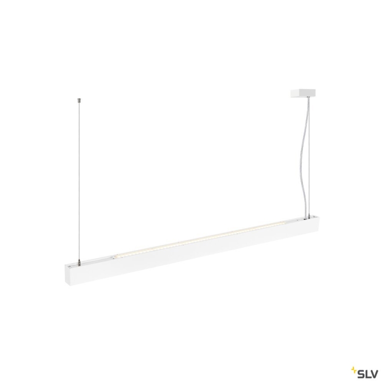 SLV GLENOS® PRO, Pendelleuchte, 1,5m, DALI, UGR16, Pendellänge 210 cm, 3000K, 75°, weiß / schwarz