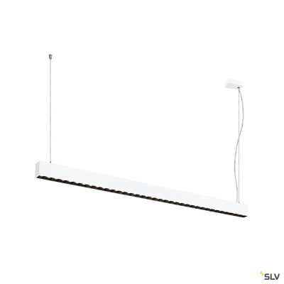 SLV GLENOS® PRO, Pendelleuchte, 1,5m, DALI, UGR16, Pendellänge 210 cm, 3000K, 75°, weiß / schwarz