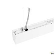 GLENOS® PRO, Pendelleuchte, 1,5m, DALI, UGR16, Pendellänge 210 cm, 3000K, 75°, weiß / schwarz