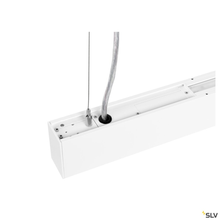 SLV GLENOS® PRO, Pendelleuchte, 1,5m, DALI, UGR16, Pendellänge 210 cm, 4000K, 75°, weiß / schwarz