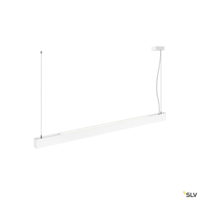 SLV GLENOS® PRO, Pendelleuchte, 1,5m, DALI, UGR16, Pendellänge 210 cm, 4000K, 75°, weiß / schwarz