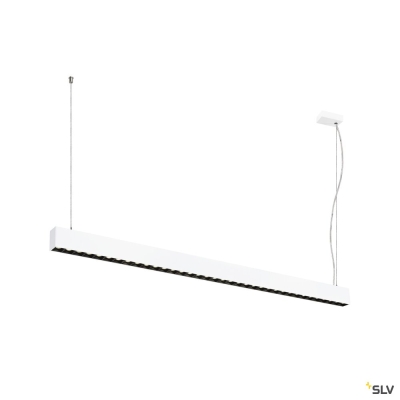 SLV GLENOS® PRO, Pendelleuchte, 1,5m, DALI, UGR16, Pendellänge 210 cm, 4000K, 75°, weiß / schwarz