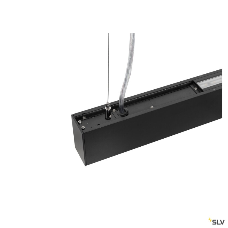 SLV GLENOS® PRO, Pendelleuchte, 1,5m, DALI, UGR16, Pendellänge 210 cm, 4000K, 75°, schwarz
