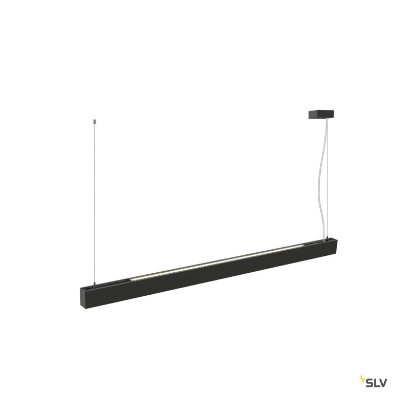 SLV GLENOS® PRO, Pendelleuchte, 1,5m, DALI, UGR16, Pendellänge 210 cm, 4000K, 75°, schwarz