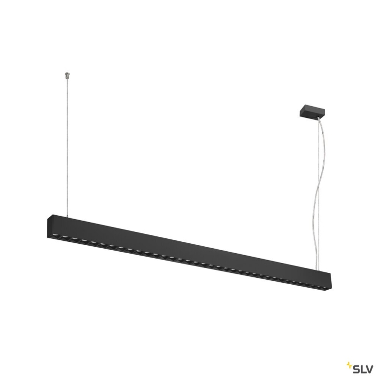 SLV GLENOS® PRO, Pendelleuchte, 1,5m, DALI, UGR16, Pendellänge 210 cm, 4000K, 75°, schwarz