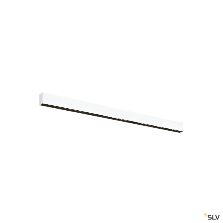 SLV GLENOS® PRO, Deckenaufbauleuchte, 1,2m, DALI, UGR19, 3000K, 30 W, 75°, weiß / schwarz