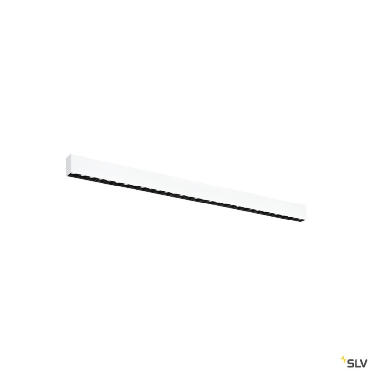 SLV GLENOS® PRO, Deckenaufbauleuchte, 1,2m, DALI, UGR19, 3000K, 30 W, 75°, weiß / schwarz