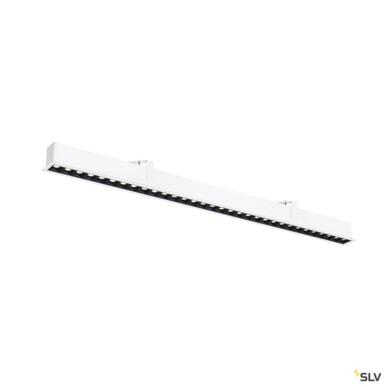 SLV GLENOS® PRO, Deckeneinbauleuchte, 1,2m, DALI, UGR19, 3000K, 75°, IP20, weiß / schwarz