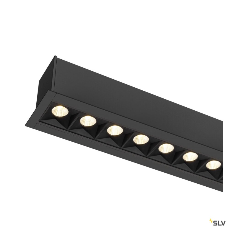 SLV GLENOS® PRO, Deckeneinbauleuchte, 1,2m, DALI, UGR19, 3000K, 75°, IP20, schwarz