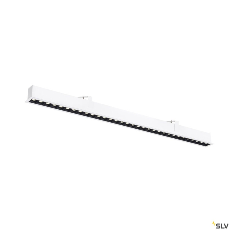 SLV GLENOS® PRO, Deckeneinbauleuchte, 1,2m, DALI, UGR19, 4000K, 75°, IP20, weiß / schwarz
