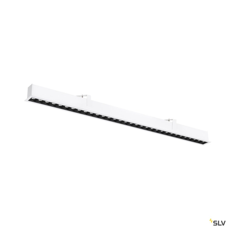 SLV GLENOS® PRO, Deckeneinbauleuchte, 1,2m, DALI, UGR19, 4000K, 75°, IP20, weiß / schwarz