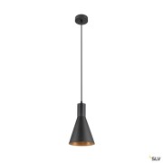 LALU® SET, Pendelleuchte, E27 Base, CONE 15, Pendellänge 200 cm, Leuchtmittel inklusive, schwarz