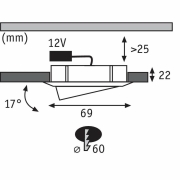 Möbeleinbauleuchte Micro Line schwenkbar