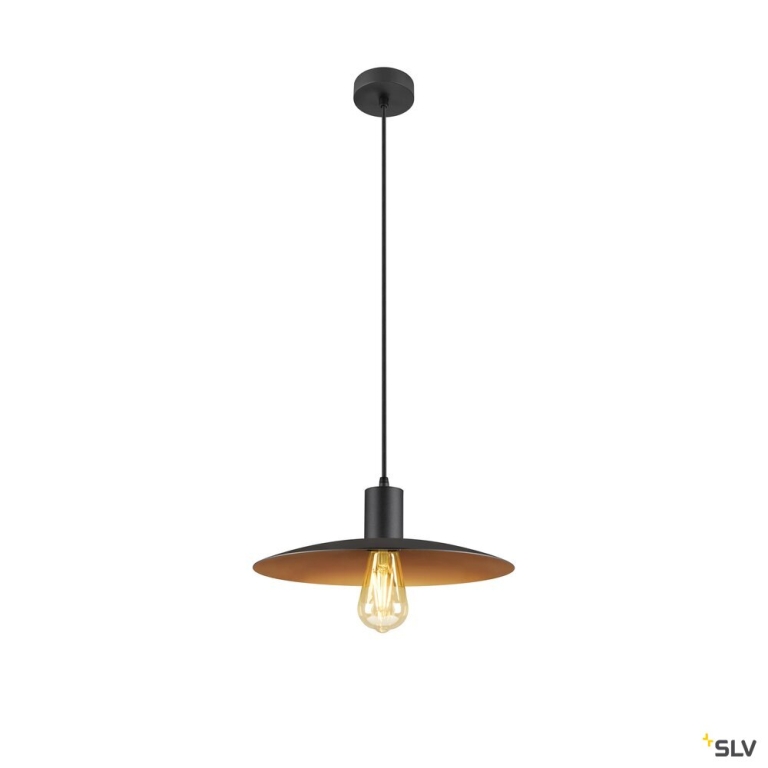 SLV LALU® SET, Pendelleuchte, E27 Base, ELYPSE 33, Pendellänge 200 cm, Leuchtmittel inklusive, schwarz