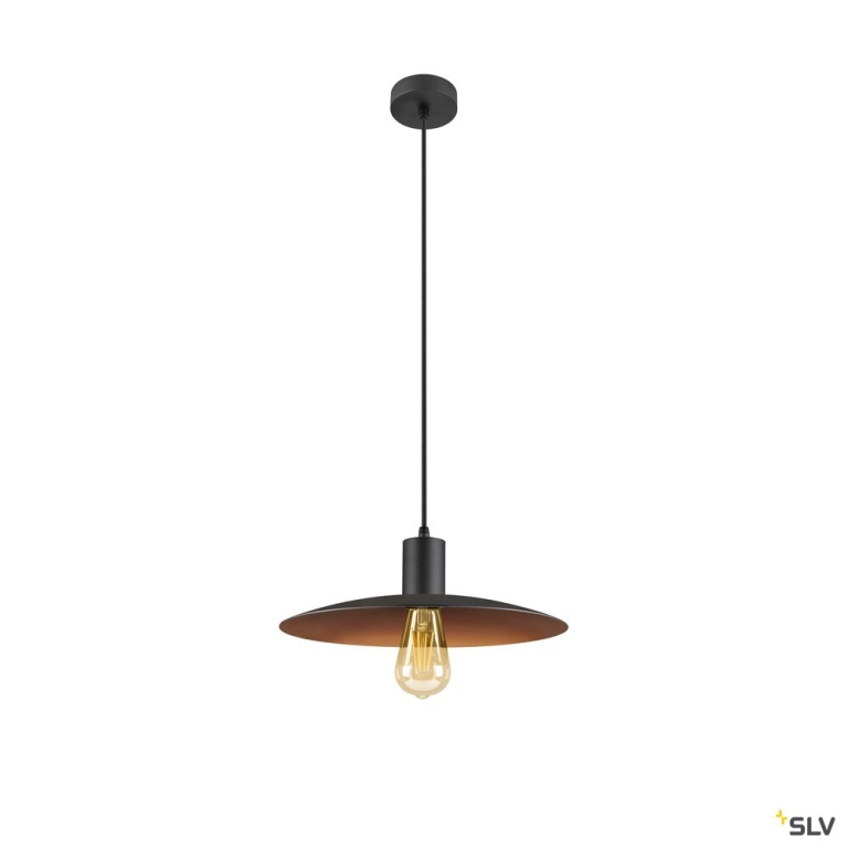 SLV LALU® SET, Pendelleuchte, E27 Base, ELYPSE 33, Pendellänge 200 cm, Leuchtmittel inklusive, schwarz