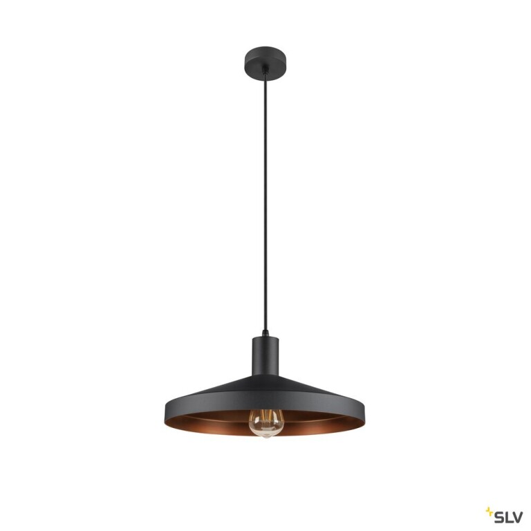 SLV LALU® SET, Pendelleuchte, E27 Base, TETRA 36, Pendellänge 200 cm, Leuchtmittel inklusive, schwarz