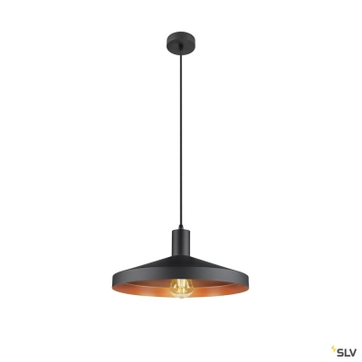 SLV LALU® SET, Pendelleuchte, E27 Base, TETRA 36, Pendellänge 200 cm, Leuchtmittel inklusive, schwarz