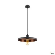 LALU® SET, Pendelleuchte, E27 Base, PLATE 33, Pendellänge 200 cm, Leuchtmittel inklusive, schwarz