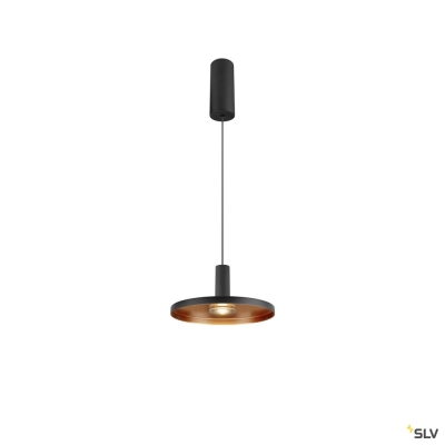 SLV LALU® SET, Pendelleuchte, LED Base, PLATE 22, PHASE, Pendellänge 200 cm, 2700/3000 K, 40°, schwarz