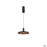 LALU® SET, Pendelleuchte, LED Base, PLATE 22, PHASE, Pendellänge 200 cm, 2700/3000 K, 40°, schwarz