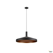LALU® SET, Pendelleuchte, LED Base, TETRA 36, PHASE, Recessed, Pendellänge 200 cm, 2700/3000 K, 40°, schwarz