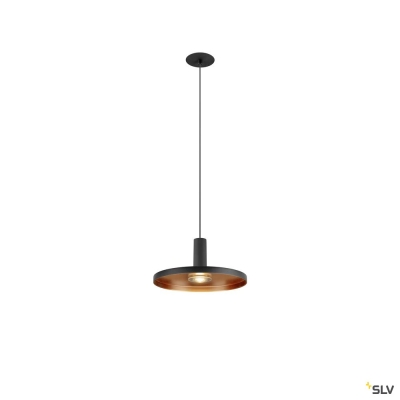 SLV LALU® SET, Pendelleuchte, LED Base, PLATE 22, PHASE, Recessed, Pendellänge 200 cm, 2700/3000 K, 40°, schwarz