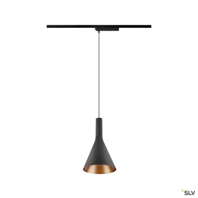 SLV LALU® SET, 1~ Pendelleuchte, LED Base, CONE 15, PHASE, Pendellänge 200 cm, 2700/3000K, 40°, schwarz