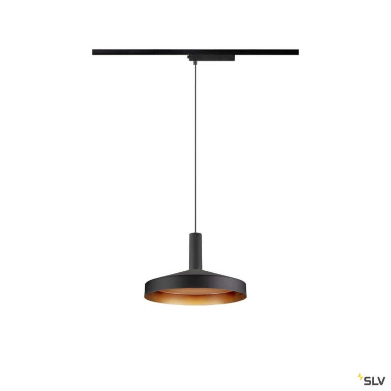 SLV LALU® SET, 1~ Pendelleuchte, LED Base, TETRA 24, PHASE, Pendellänge 200 cm, 2700/3000K, 40°, schwarz