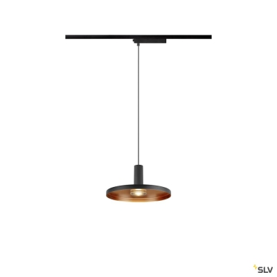 SLV LALU® SET, 1~ Pendelleuchte, LED Base, PLATE 22, PHASE, Pendellänge 200 cm, 2700/3000K, 40°, schwarz