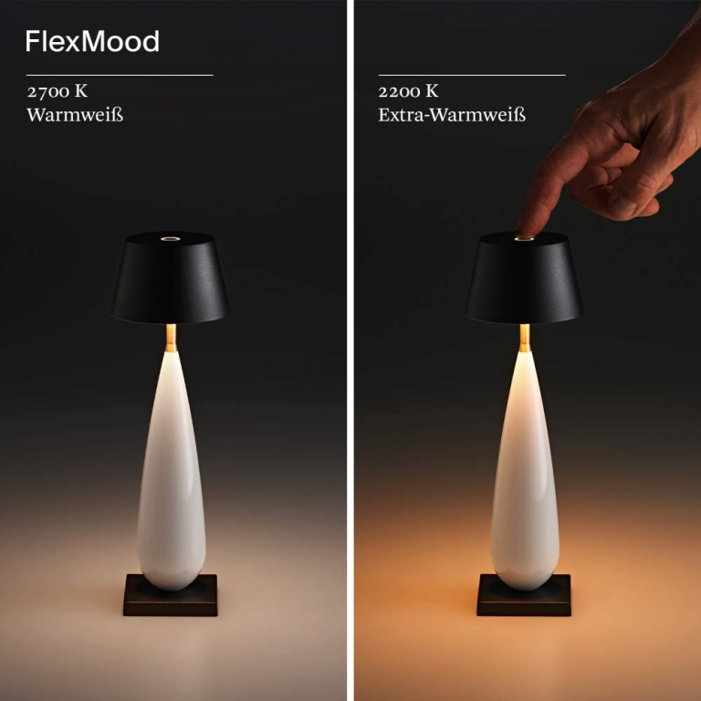 SIGOR Akku-Tischleuchte Thala 220mm Schwarz/Weiß