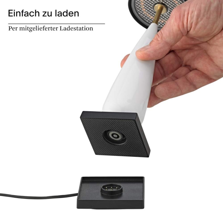 SIGOR SIGOR Thala Akku-Tischleuchte keramikweiß/schwarz IP65