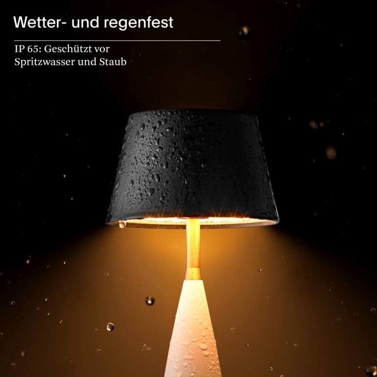 SIGOR SIGOR Thala Akku-Tischleuchte keramikweiß/schwarz IP65